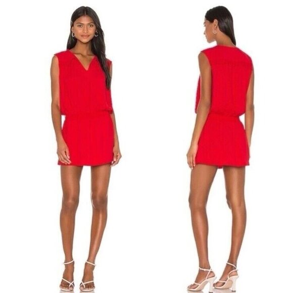 Amanda‎ Uprichard Revolve Layla Mini Dress In Lipstick Red Silk Size XS - Picture 1 of 7